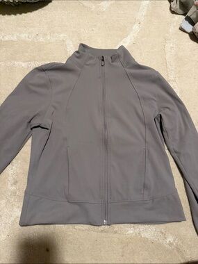 90 Degree By Reflex Women's Gray Zip-Front Bomber Jacket
